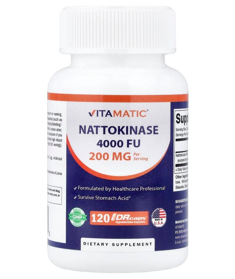 Vitamatic Nattokinase 120 DRcaps® (100 mg per Capsule)
