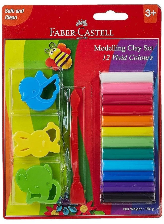 FABER-CASTELL Faber-Castell 12 Modelling Clay 150 mg Blister with Toys  - Image 1