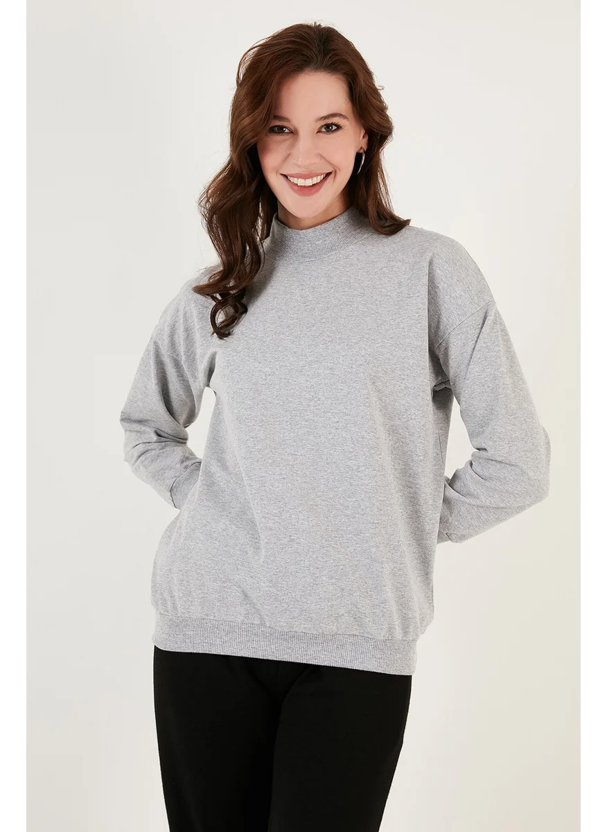 Lela High Collar Basic Knitted Sweat Women's Sweat 5863323