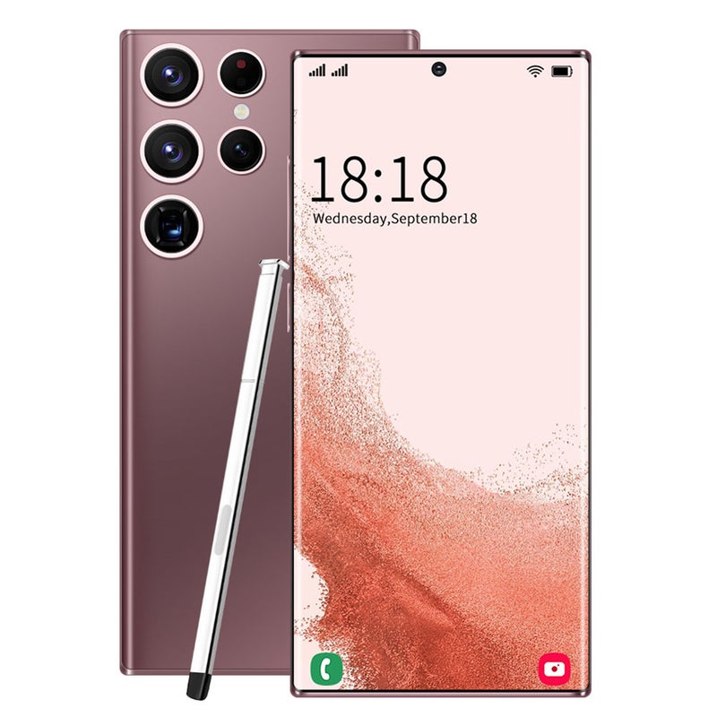 Generic (Unbranded) هاتف ذكي S22ultra بشاشة 6.5 بوصة HD MTK6580P رباعي النواة 2GB RAM 16GB ROM مع التعرف على الوجه أندرويد 8.1 بلون برونزي قابس أمريكي - Image 1