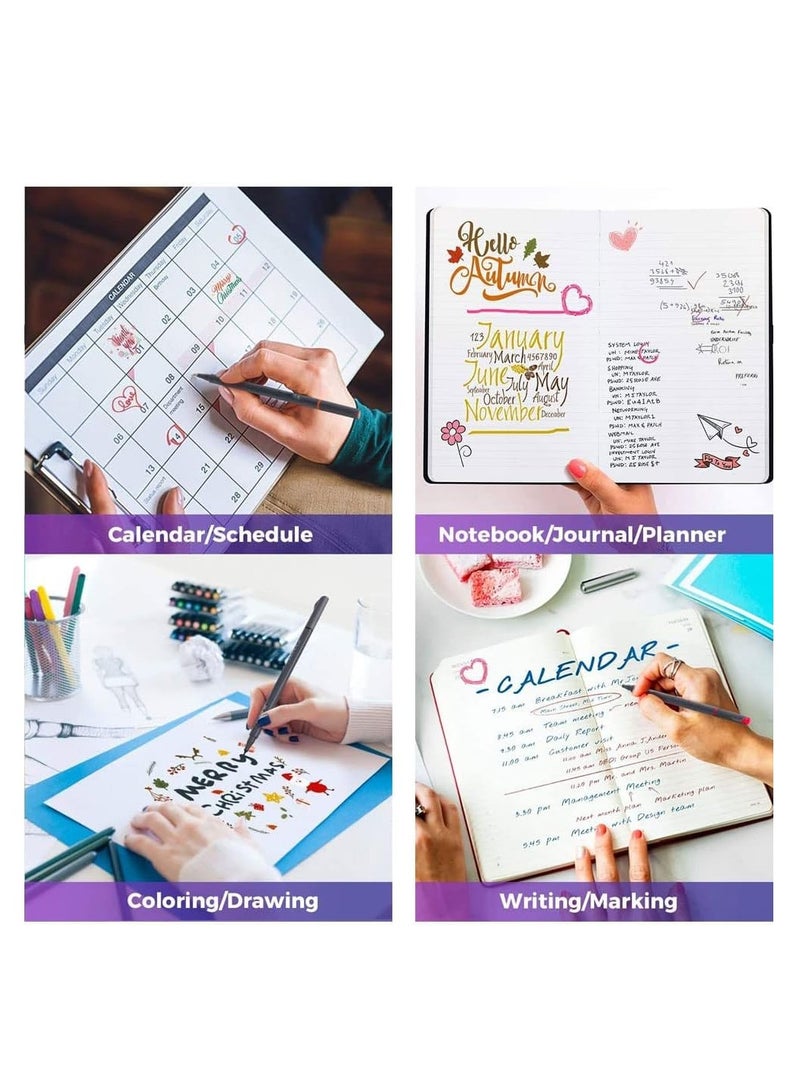 Journal Planner Pens,12 Colors Colored Fine Point Markers Drawing Pens, 0.4mm Fineliner Color Pen Set for Journaling Writing Note Taking Calendar Agenda Coloring - Image 4