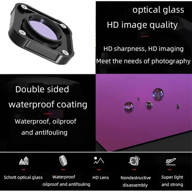 Action Pro Underwater Diving Red Filter Compatible with GoPro Hero-9 Black (Directly Replace The Standard Protective Lens On Your Camera) - Image 3