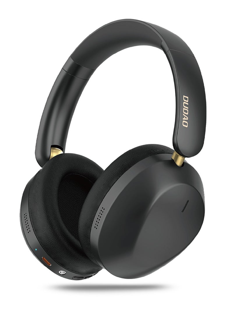 DUDAO X22MAX Bluetooth Over-Ear Headphones, Stereo Sound, 30H Playtime, Type-C Fast Charging, Foldable Design – Black - Image 1