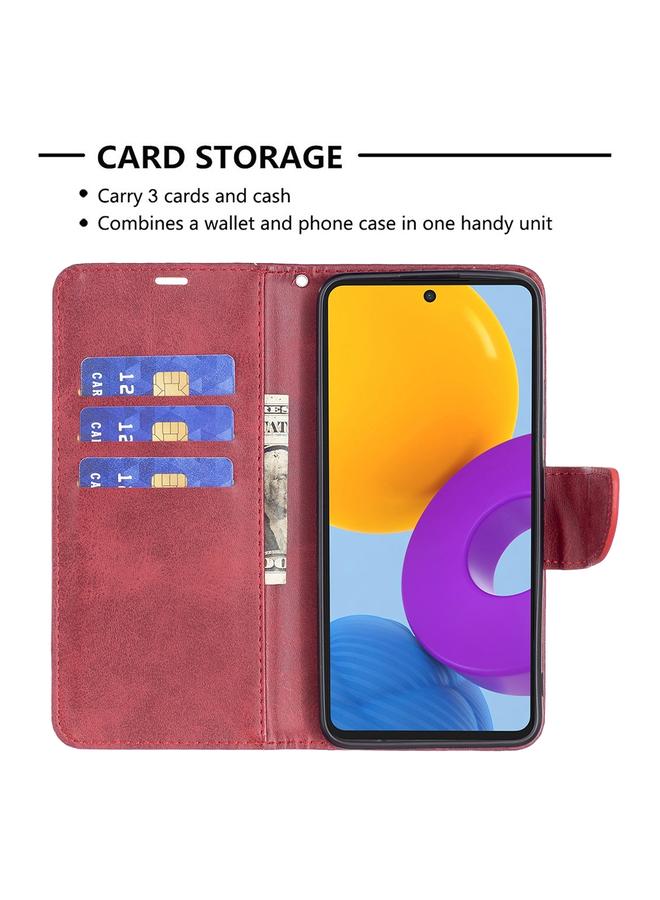 اس-توب جراب لهاتف Samsung Galaxy M52 5G بتصميم كلاسيكي من جلد الحمل، بلون نقي، مع حامل وفتحات للبطاقات ومحفظة وحبل تعليق - Image 5