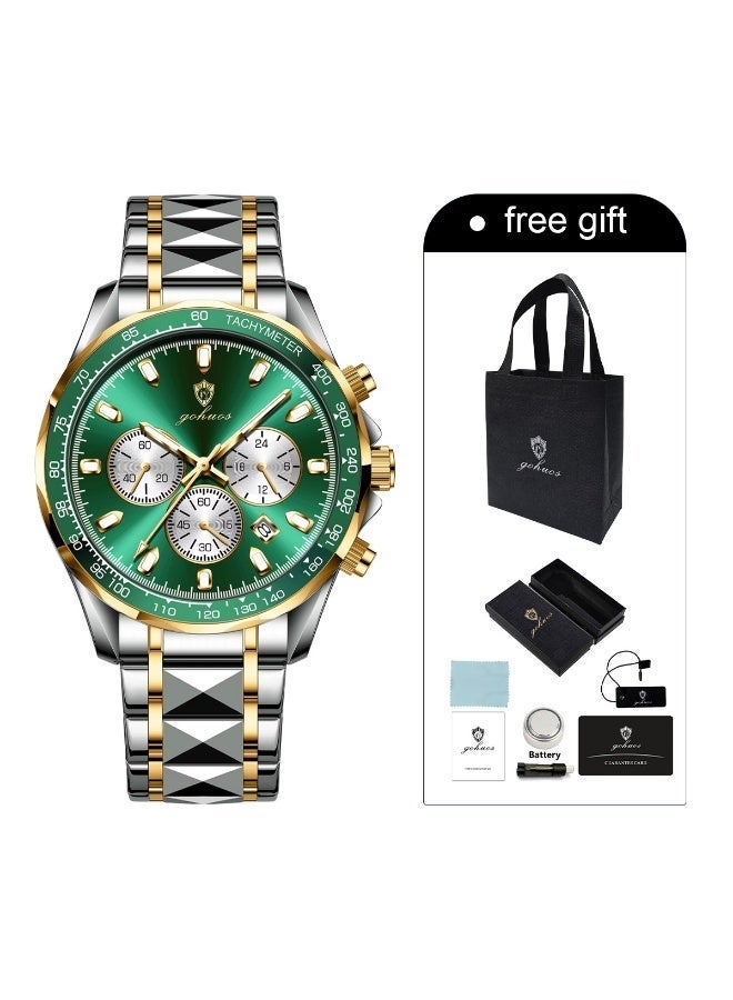 GOHUOS Men's Watch, Stainless Steel Analog Waterproof Quartz Luxury Business Fashion Wrist Watch - 44.5mm - Image 3