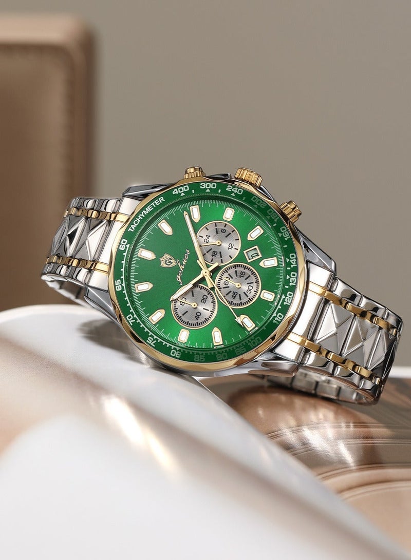 GOHUOS Men's Watch, Stainless Steel Analog Waterproof Quartz Luxury Business Fashion Wrist Watch - 44.5mm - Image 4