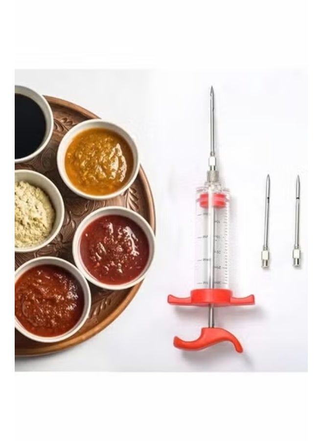 Meat Injector, Marinade Injector, Food Syringe, Meat Syringe for Beef Steak BBQ, 30 Milliliter, with 3 Needle (Red) - Image 5