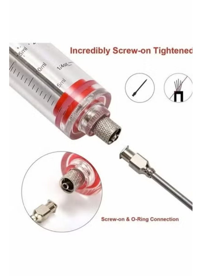Meat Injector, Marinade Injector, Food Syringe, Meat Syringe for Beef Steak BBQ, 30 Milliliter, with 3 Needle (Red) - Image 2