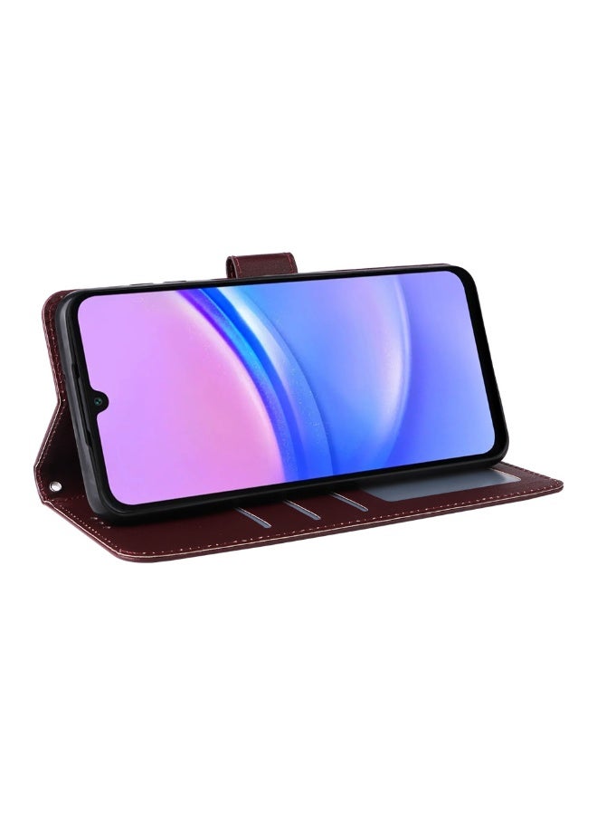 عام غطاء محفظة لسامسونج جالكسي A36 5G - 3 فتحات لبطاقات وفتحة نقدية مع حامل مدمج، تصميم كلاسيكي من الجلد بإغلاق مغناطيسي وسوار معصم واقي - Image 5