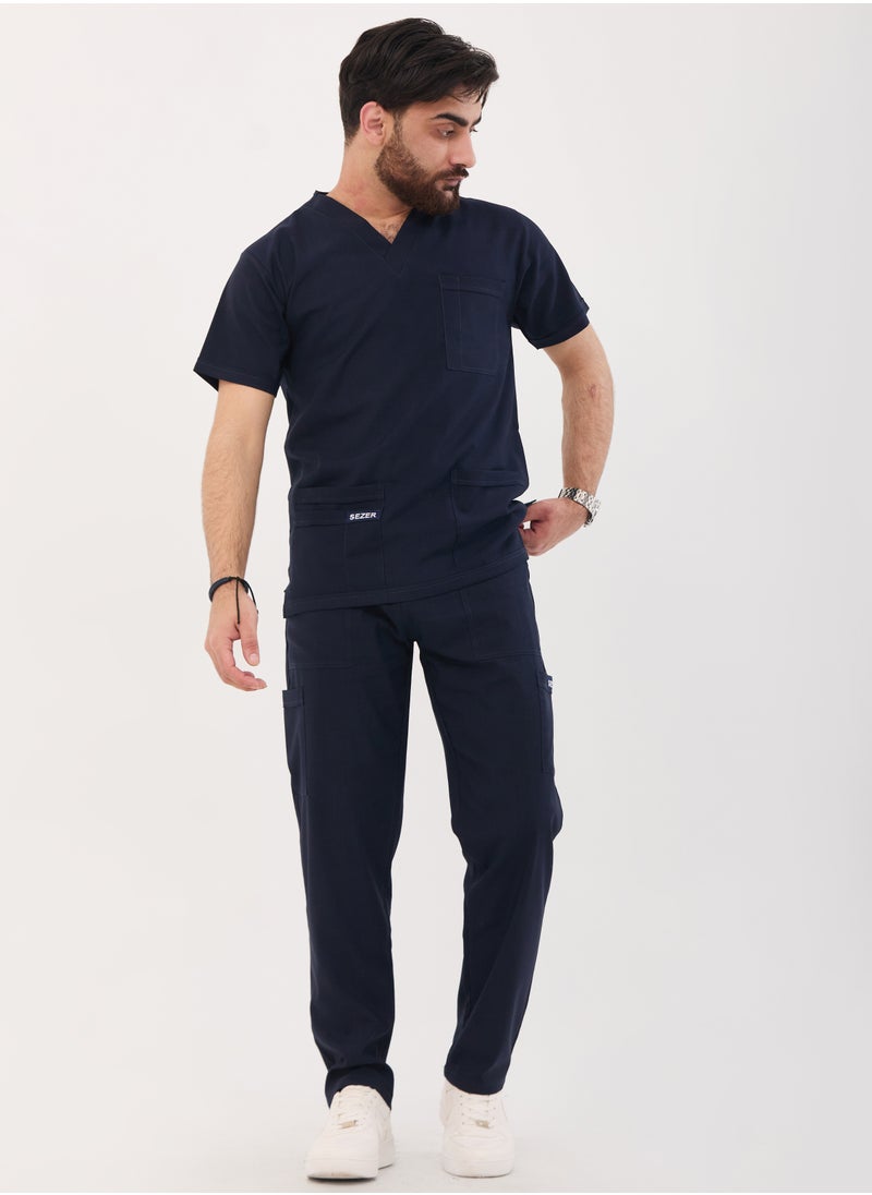 sezer - Caesar Medical Scrub for Men – comfort and durability with a modern and elegant design in navy blue - Image 1