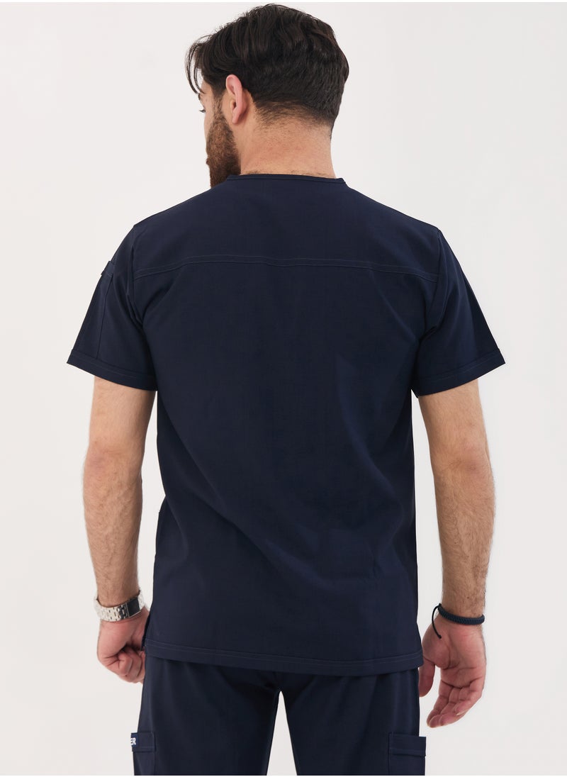 sezer - Caesar Medical Scrub for Men – comfort and durability with a modern and elegant design in navy blue - Image 1