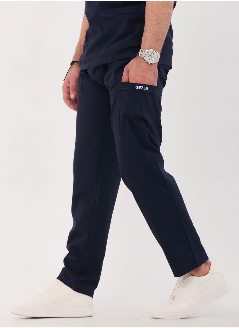 sezer - Caesar Medical Scrub for Men – comfort and durability with a modern and elegant design in navy blue - Image 1