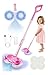 BLAXTEM Kids Electric Spray Spin Mop Toy Rechargeable Cordless Electric Mop W Water Sprayer LED Headlight for Children Ages 3 4 5 6 Girls Boys Cleaning Toy for Pretend Play Pink - Image 2