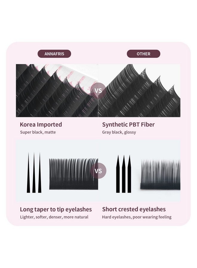 ANNAFRIS 16 Rows Volume Classic Eyelash Extension 0.12 D Curl 815Mm Mixed Lenght Matte Black Individual False Eye Lashes Extension Salon Use Natural Soft Fake Eyelashes Supplies (0.12 D 815Mm Mix) - Image 3