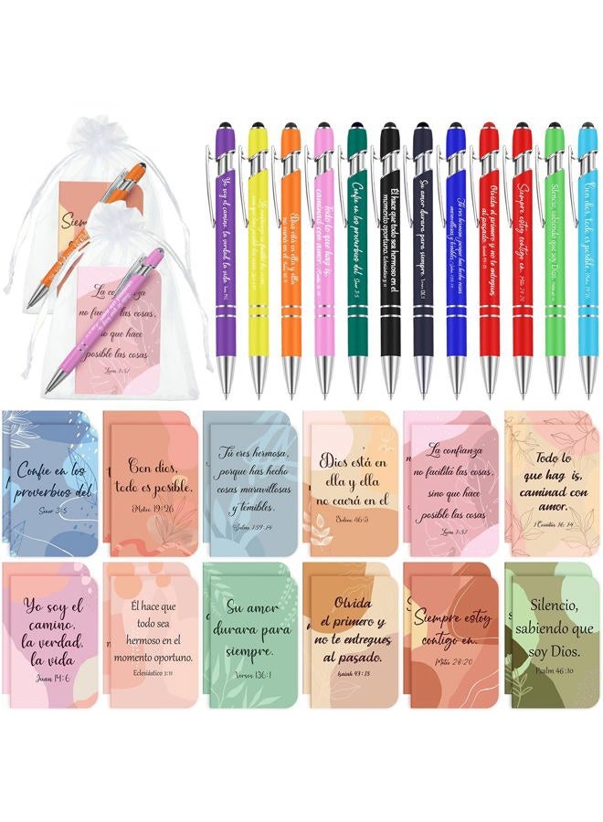 Fuyoooo 72 Pieces Regalos Cristianos En Español Graduation Spanish Religious Notebooks and Pen with Gift Bag Mother's Day Regalos Cristianos Para Mujer En Español for Women Men Church(Boho Style) - Image 1