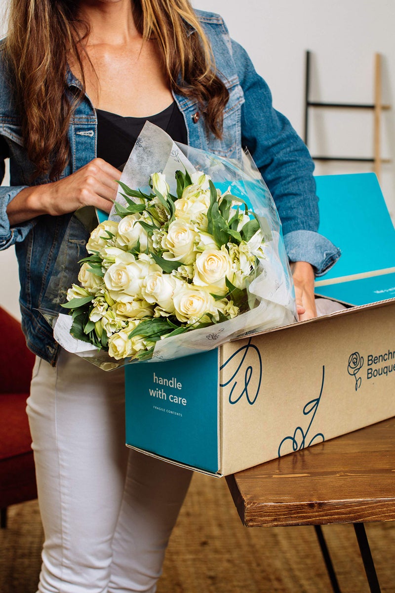 Benchmark Bouquets - Elegance Roses & Alstroemeria (Glass Vase Included) - Fresh Flowers for Delivery - Gift for Graduation, Birthday, Anniversary, Sympathy, Get Well, Congratulations - Image 2