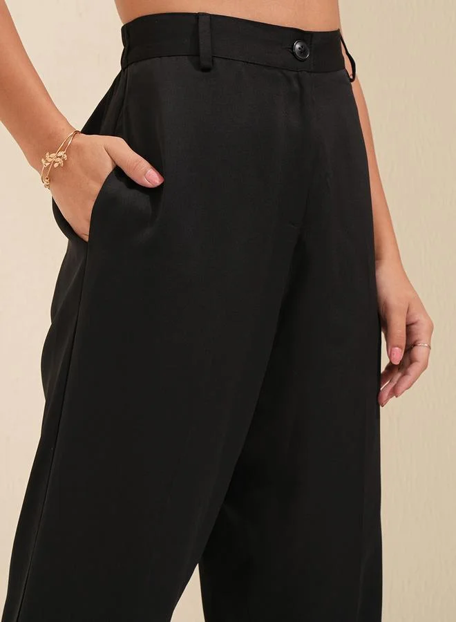 Tokyo Talkies Tokyo Talkies Mid Rise Regular Fit Parallel Trousers