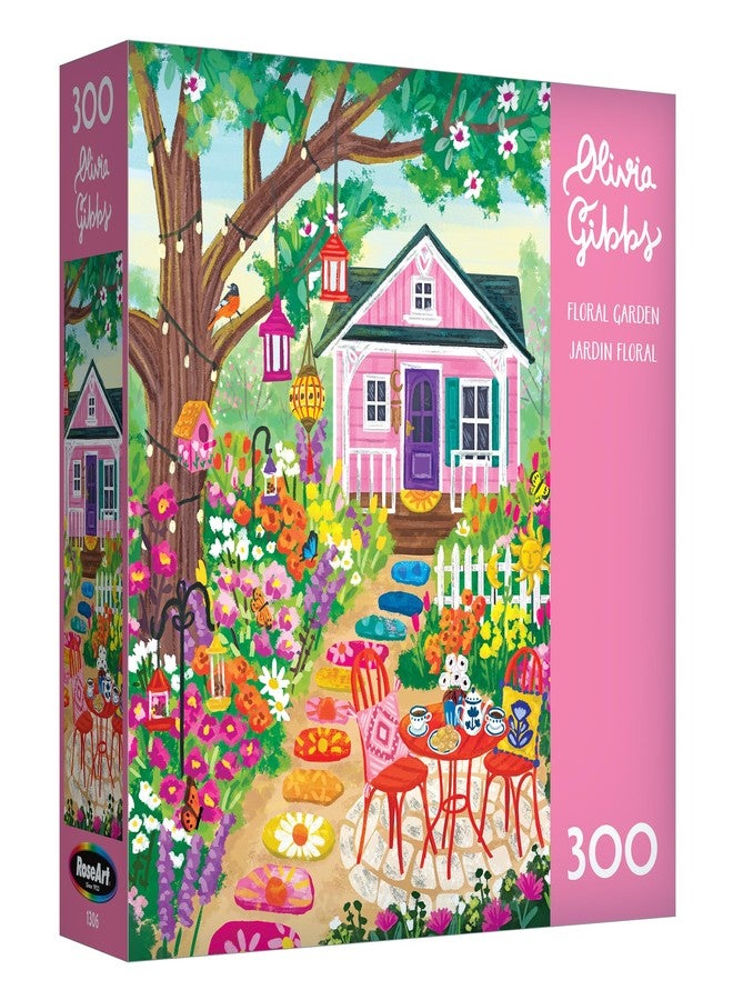 RoseArt - Olivia Gibbs - Floral Garden 300 Piece Jigsaw Puzzle - Colorful Cottage Garden Flowers and Perennials Scene - Adult Puzzle - Finished Size Approx. 18" x 24", Made in USA - Image 2