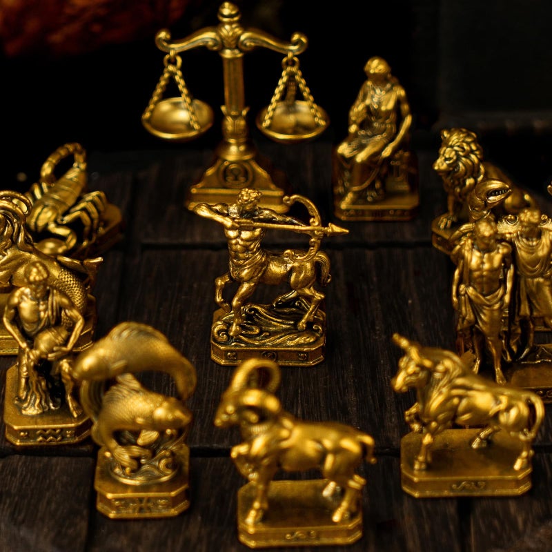 chovy Libra â€“ Libra Scales Zodiac Brass Sculpture â€“ 100% Solid Handcrafted Retro Figurine, Unique Home & Office Decor, Ideal Astrology Gift - Image 5