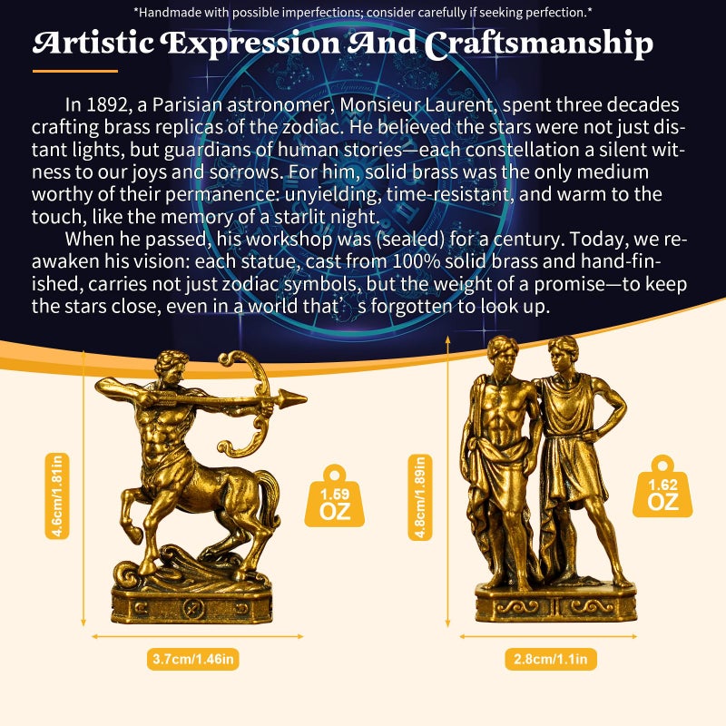 chovy Libra â€“ Libra Scales Zodiac Brass Sculpture â€“ 100% Solid Handcrafted Retro Figurine, Unique Home & Office Decor, Ideal Astrology Gift - Image 3