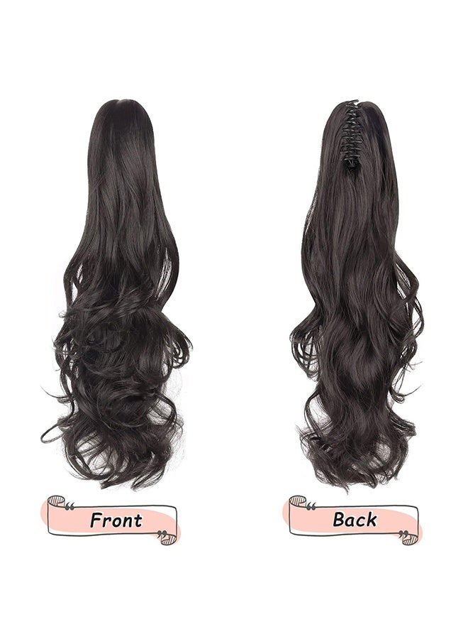 Wavy Ponytail Extension Claw Clip for Black Women 20" Synthetic Curly Clips in Pony Tails Hair Extensions Wigs Fluffy Heat Resistant Hairpieces for Wedding Party Daily Use - Image 5