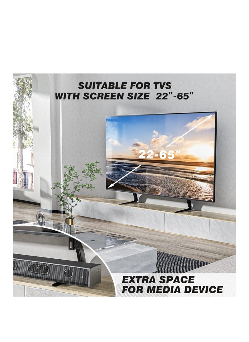 BGM - 5Rcom TV Stand Mount, Universal TV Stand Tabletop for 22 to 65 inch Plasma LCD LED Flat Screen TVs, TV Legs, Holds up to 88lbs, Max VESA 800 x 500mm, Height Adjustable TV Base, TV Stand - Image 1