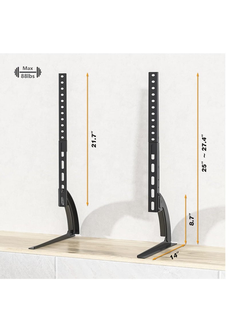 BGM - 5Rcom TV Stand Mount, Universal TV Stand Tabletop for 22 to 65 inch Plasma LCD LED Flat Screen TVs, TV Legs, Holds up to 88lbs, Max VESA 800 x 500mm, Height Adjustable TV Base, TV Stand - Image 1