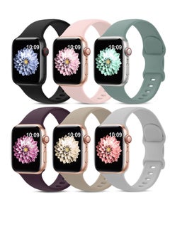 Y&D مجموعة من 6 أشرطة رياضية متوافقة مع سوار ساعة Apple Watch مقاس 38 مم و40 مم و41 مم و42 مم و44 مم و45 مم، سوار سيليكون ناعم مقاوم للماء لسلسلة iWatch 7 5 4 3 2 1 SE (42 44 45 مم)  - Image 1