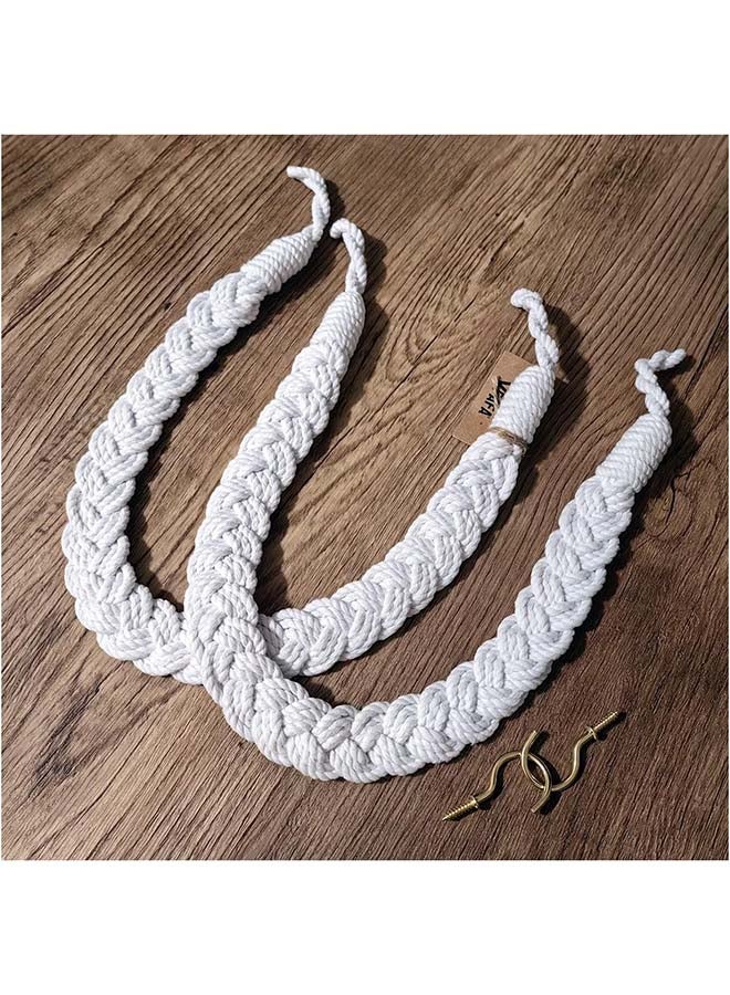 انتيكيانو اربطة ستائر مكرامية من قطعتين بلون كريمي بوهيمي لديكور المنزل Artisanal