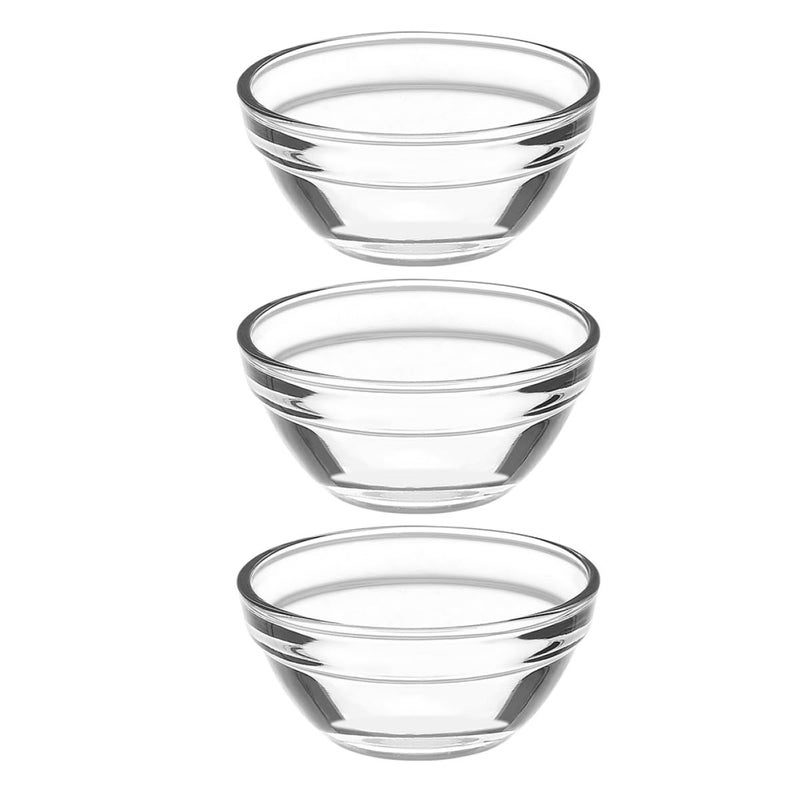 Stackable Glass Dessert Bowls Set Of 3 For Pudding Fruit Ice Cream And Appetizers - Image 2