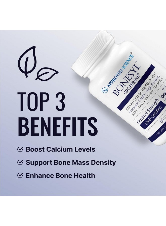 Approved Science Bonesyl - Strengthen Bones, Limit Bone Density Loss - Maintain Overall Bone Health - K2, BioPerine, and Magnesium - 60 Tablets - Vegan - Made in USA - Image 3