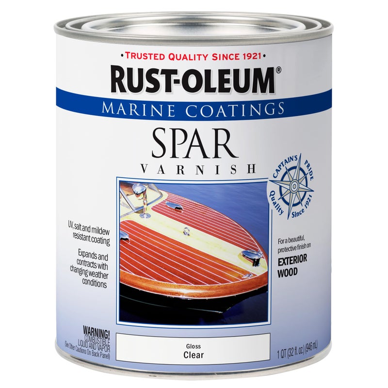 Rust-Oleum 207008 Marine Spar Varnish, Quart, Gloss Clear - Image 1