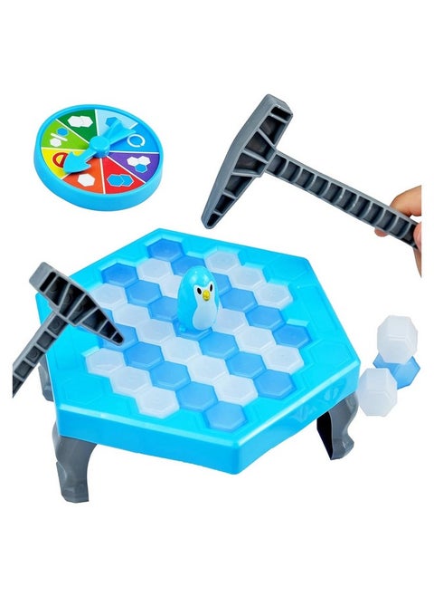 MUREN® Tabletop Save The Penguin Puzzle Icebreaker CubesBoard Game Playset Toy for 2 Players Board Game-Blue