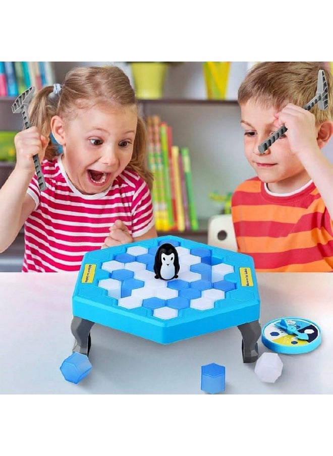 MUREN - MUREN® Tabletop Save The Penguin Puzzle Icebreaker CubesBoard Game Playset Toy for 2 Players Board Game-Blue - Image 1