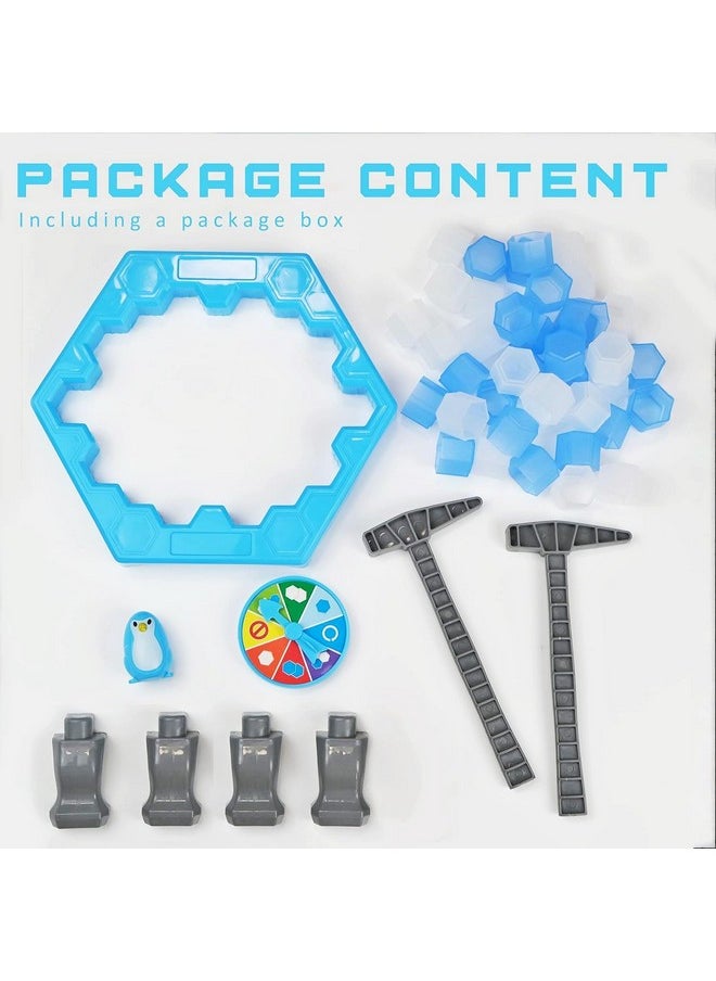 MUREN - MUREN® Tabletop Save The Penguin Puzzle Icebreaker CubesBoard Game Playset Toy for 2 Players Board Game-Blue - Image 1