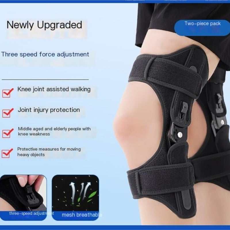 Knee Brace L Black Lightweight Exoskeleton Reduce Joint Strain Knee Support - Electric Assistance Knee Guard for Senior Daily Walking Light Exercise - Image 5