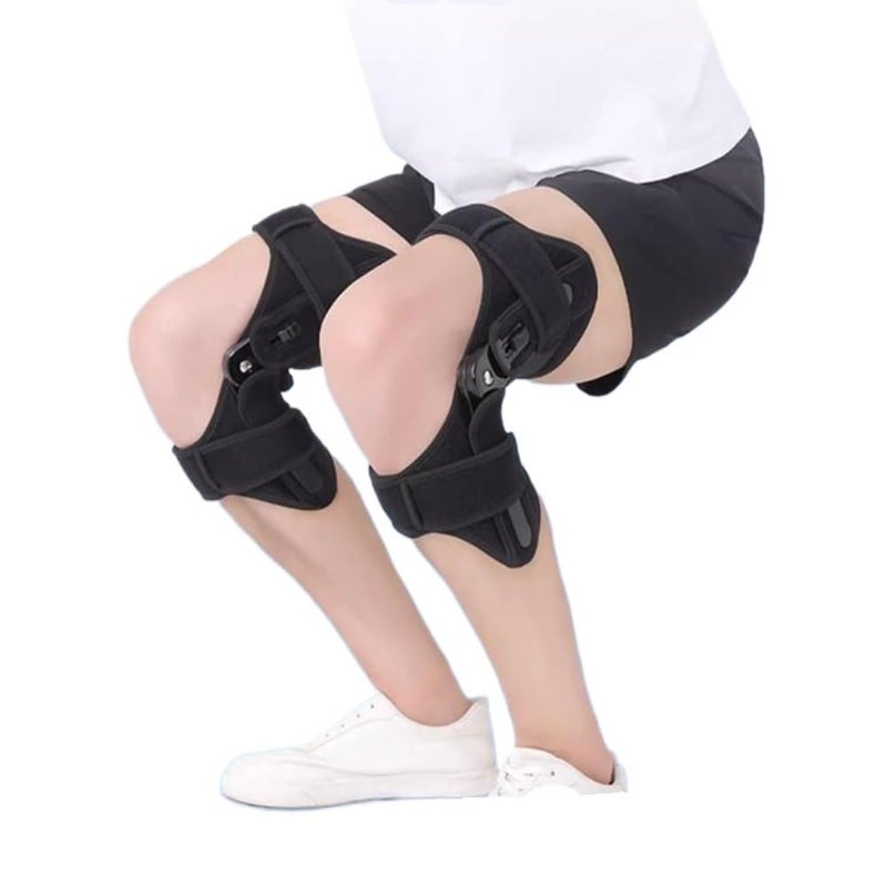 Knee Brace L Black Lightweight Exoskeleton Reduce Joint Strain Knee Support - Electric Assistance Knee Guard for Senior Daily Walking Light Exercise - Image 1