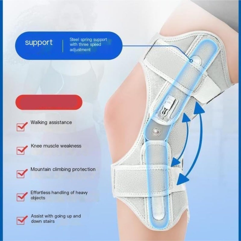 Knee Brace L Black Lightweight Exoskeleton Reduce Joint Strain Knee Support - Electric Assistance Knee Guard for Senior Daily Walking Light Exercise - Image 4
