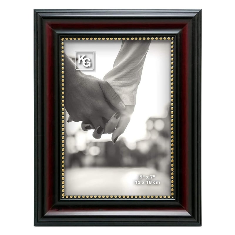 كيرا جريس Kieragrace Classic Traditional Lucy Picture Frame with Gold Beads 5 "" X 7 "" Dark Brown - Image 1