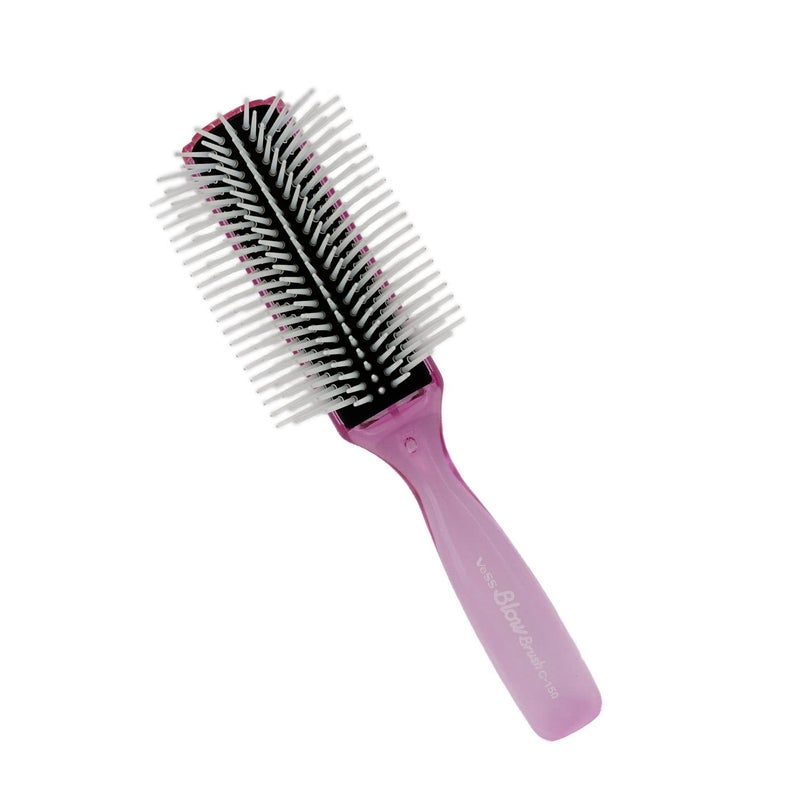 VESS Blow and Styling Hair Brush Wide 9 Row Round Type Light weight Made in JapanC150 Flash Pink