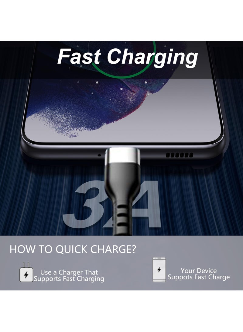 سيوسي كابل USB A إلى USB C ملفوف مكون من قطعتين، بطول 5 أقدام، سلك شاحن سيارة سريع الشحن 5 أمبير قابل للسحب من النوع C لأجهزة Samsung Galaxy وأجهزة Android - Image 2