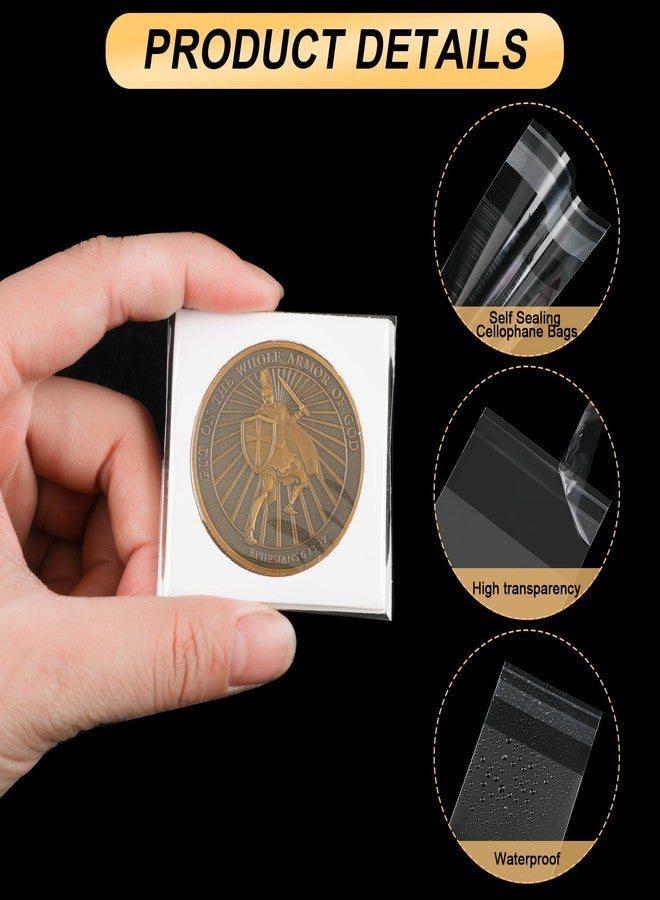 Clysee 2000 Pcs Coin Flips 2x2 Sleeves Small Penny Coin Protector Clear Individual Coin Holders Collectors Bulk Single Pocket Coin Flips Sleeves Self Adhesive OPP Bags for Coins Jewelry Small Item - Image 4