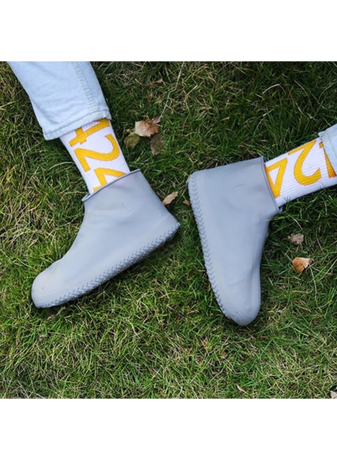 Meetion Waterproof Silicone Shoe Covers, Reusable Shoe Covers for Men Women, Non Slip, Rain Covers for Shoes Grey X-Large - Image 2