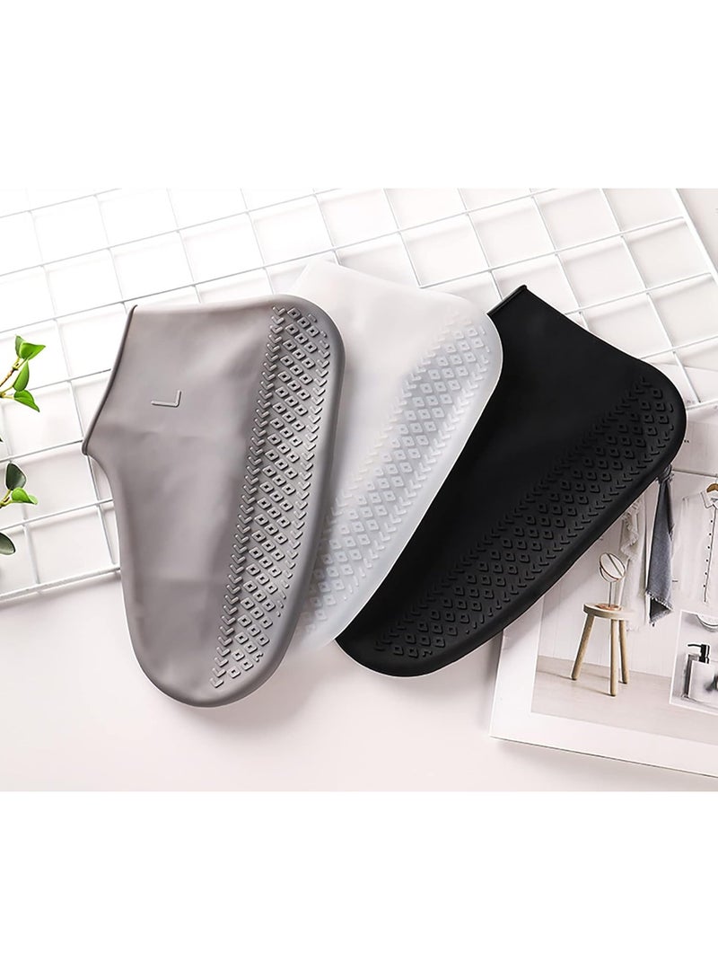 Meetion Waterproof Silicone Shoe Covers, Reusable Shoe Covers for Men Women, Non Slip, Rain Covers for Shoes Grey X-Large - Image 5