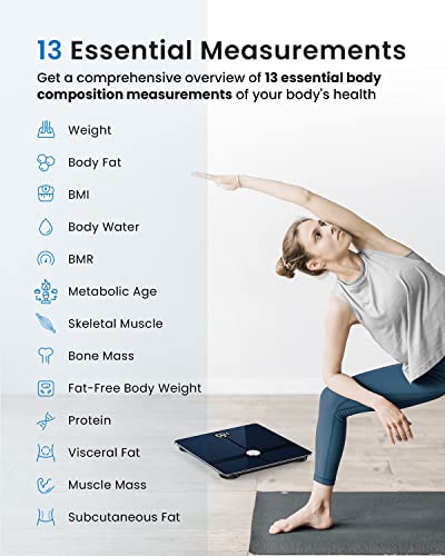FITINDEX Wi-Fi Scale for Body Weight, Smart Scale with BMI, Body Fat, Muscle Mass, Digital, Bluetooth, Bathroom,13 Body Composition Analysis Health Monitor - Image 3