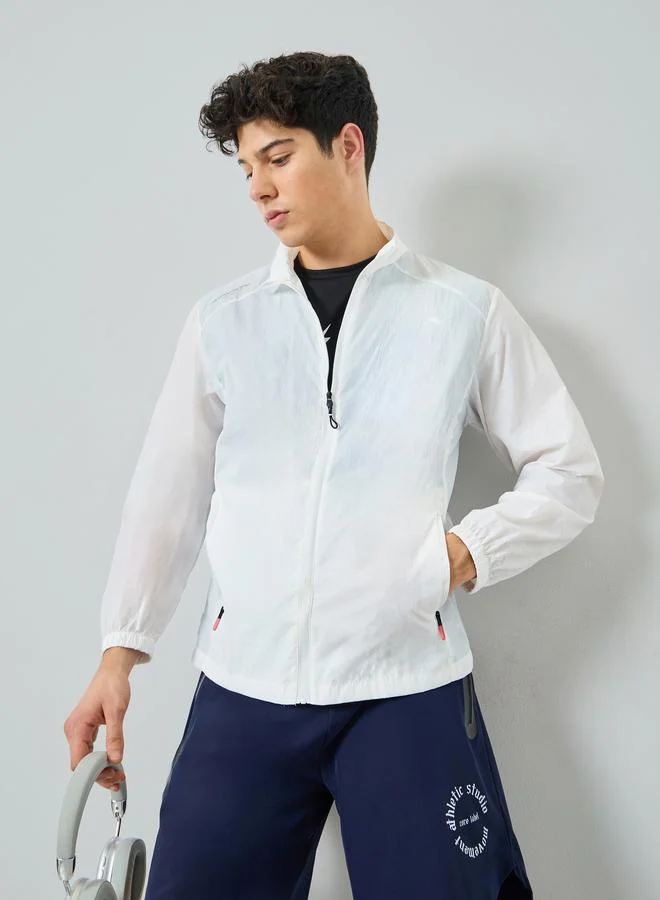 Styli Men White Long Sleeve Jacket