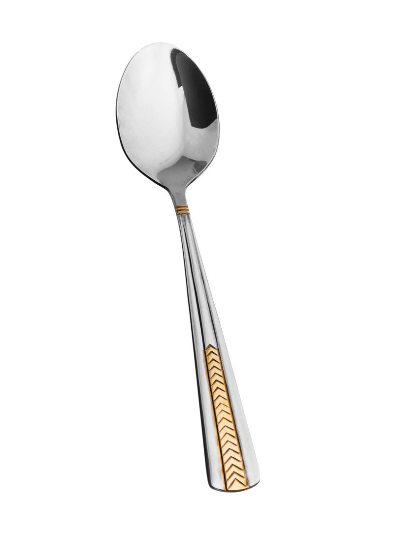 Hic 6-Piece Stainless Steel Dinner Spoon Set Silver With Gold  - Image 2