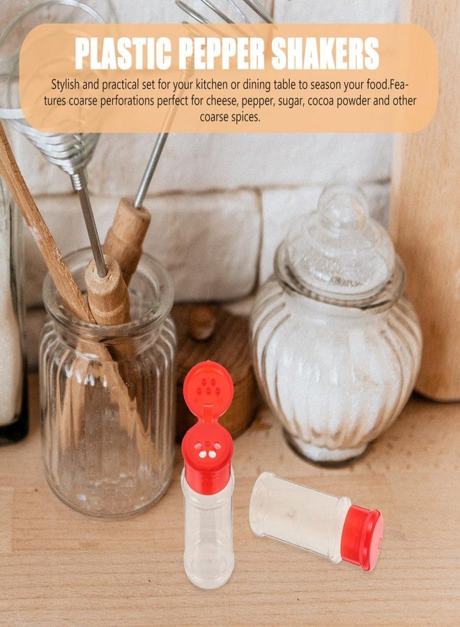TOPBATHY Plastic Spice Shakers Set with Rotating Seal Lids 3.93 Inch Salt Pepper Seasoning Bottles Cruet Containers for Kitchen Dining Barbecue - Image 2