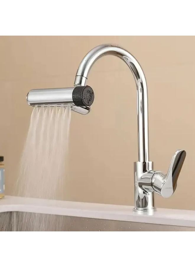 Silvery Kitchen Faucet Extender With 720 Rotating Splash Proof Mixer And Durable Metal Plastic Structure - Image 3