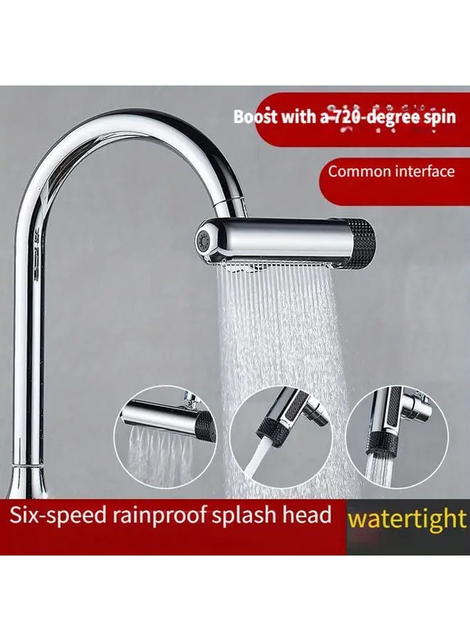 Silvery Kitchen Faucet Extender With 720 Rotating Splash Proof Mixer And Durable Metal Plastic Structure - Image 5